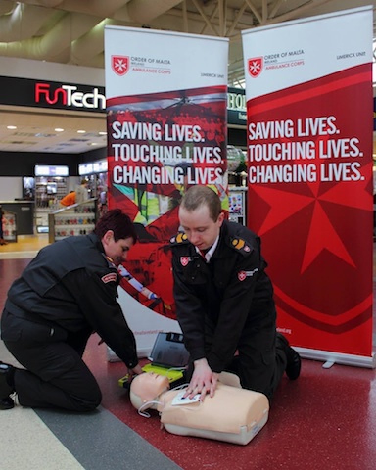 Order of Malta Ambulance Corps holding CPR Awareness in Parkway shopping centre - I Love Limerick